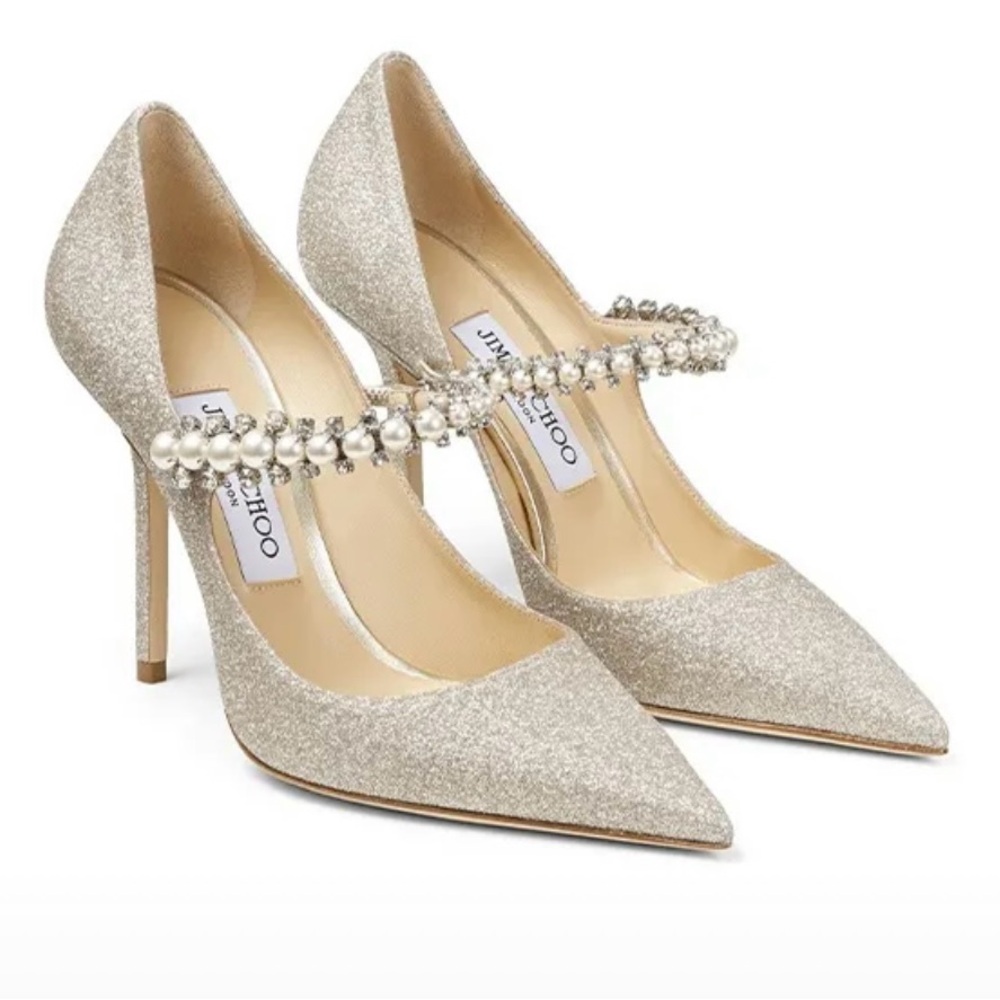 Jimmy Choo BAILY 100 in color Platinum Ice size 36